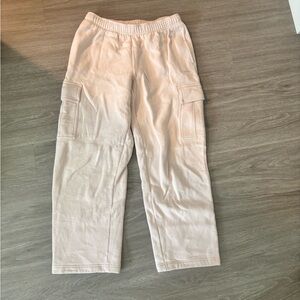 Aritzia Cream Sweat Fleece Pants